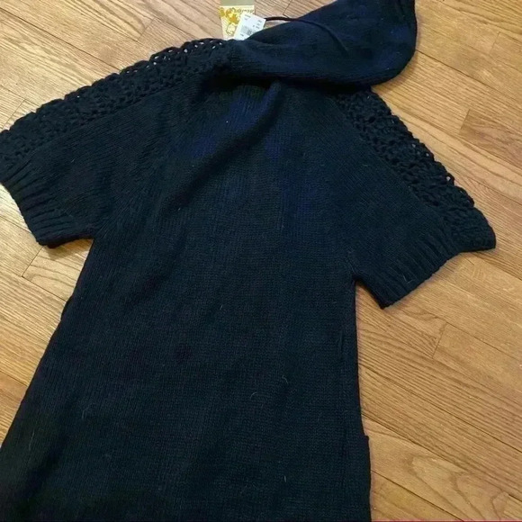 NWT Love By Design button down sweater black crochet chunky women M - Picture 11 of 12